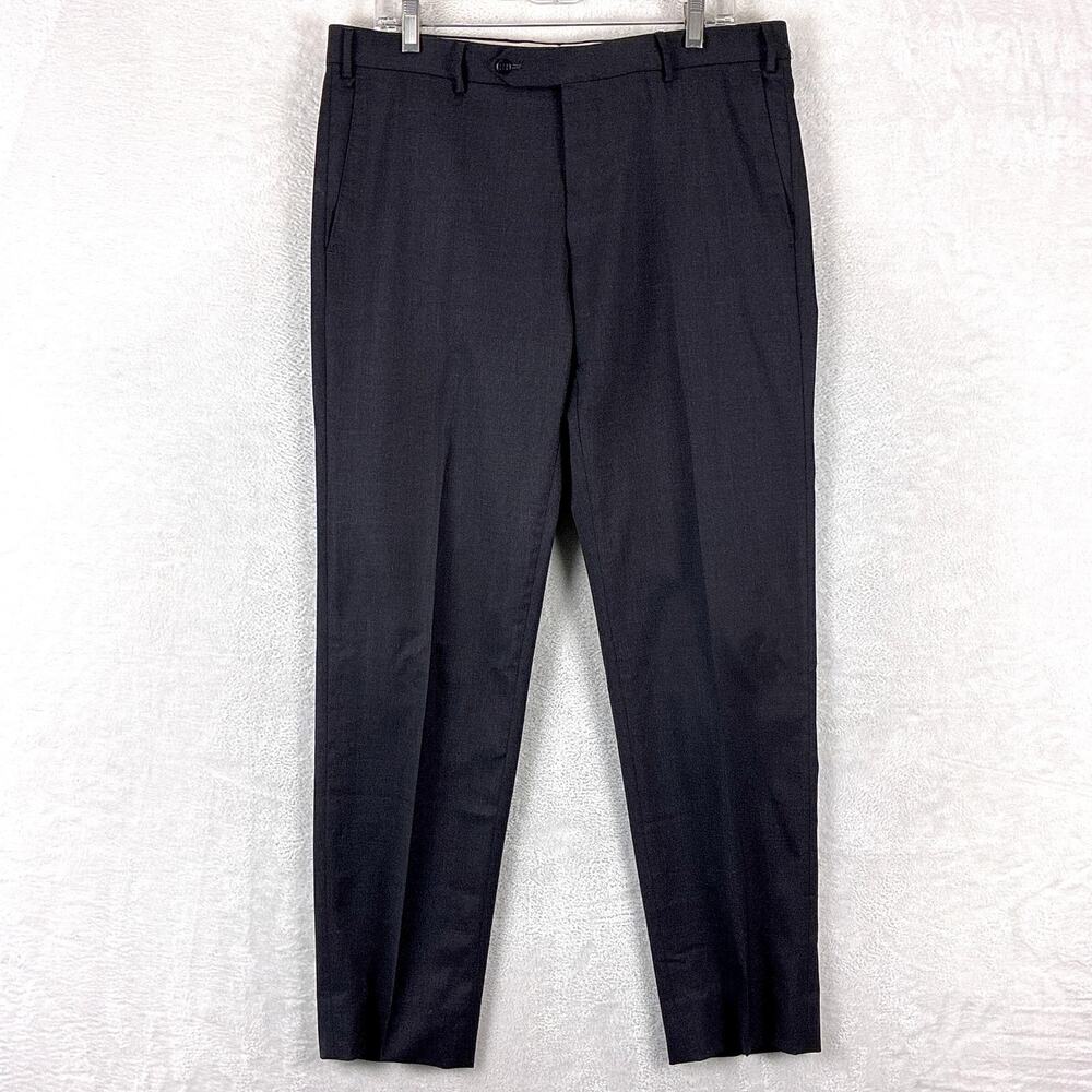 Zanella Pants Mens 35 Black Wool Preppy Classic Luxury Old Money Italy